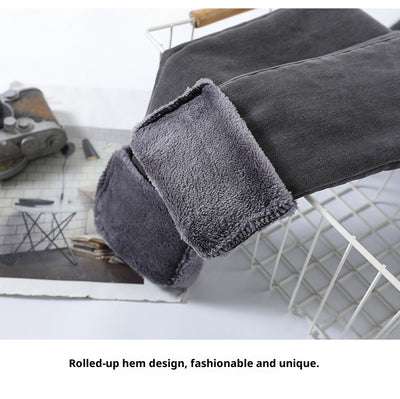 Jeans Cintura Alta Gris Ahumado con Acolchado de Terciopelo - Image 13