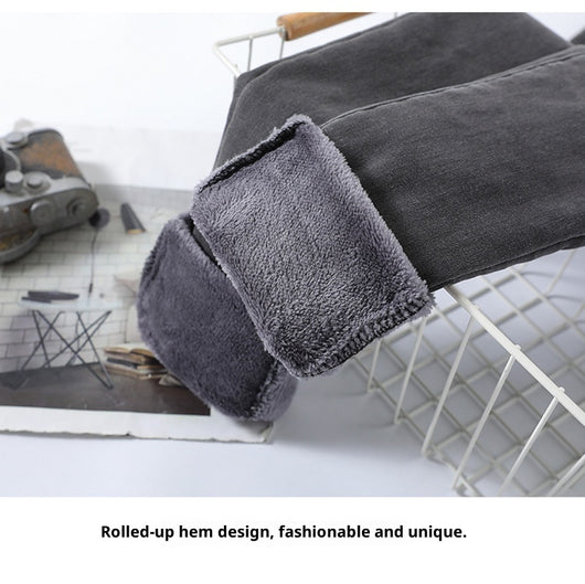 Jeans Cintura Alta Gris Ahumado con Acolchado de Terciopelo - Image 13