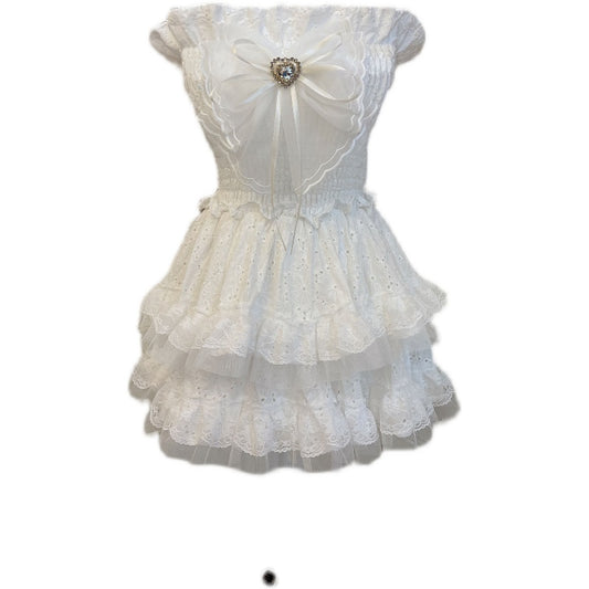 Vestido Culotte con Encaje Bordado Diamond - Cintura y Caderas