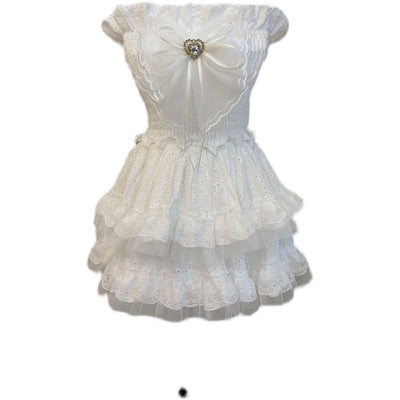 Vestido Culotte con Encaje Bordado Diamond - Cintura y Caderas
