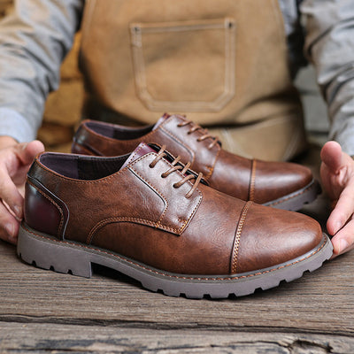Zapatos Casuales de Cuero Estilo Británico Retro para Hombre - Image 8