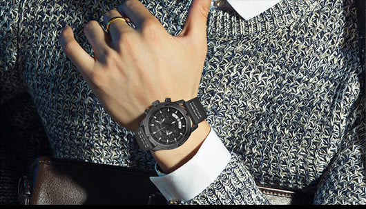 Reloj de Pulsera Multifuncional para Hombre con Correa de Cuero, Resistente al Agua y Esfera Grande - Image 4