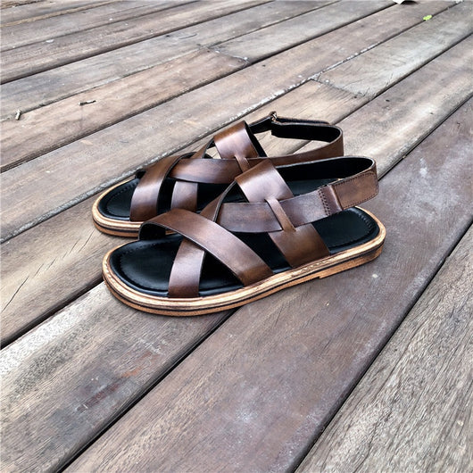 Sandalias Casuales de Cuero Genuino para Hombre - Comodidad de Verano - Image 34