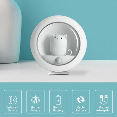 Lámpara Nocturna Inteligente con Sensor de Movimiento - Diseño Gato para Dormitorio - Image 4