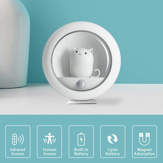 Lámpara Nocturna Inteligente con Sensor de Movimiento - Diseño Gato para Dormitorio - Image 4