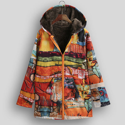 Chaqueta Étnica Mujer con Estampado Graffiti Colorido Efecto Ante - Image 12