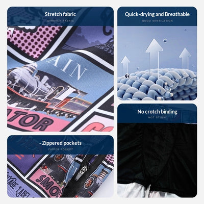 Shorts de Playa para Parejas con Estampado Digital de Secado Rápido - Image 4