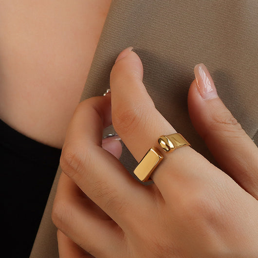 Anillo Minimalista Geométrico D-Shape para Mujer - Diseño Europeo y Americano - Image 12