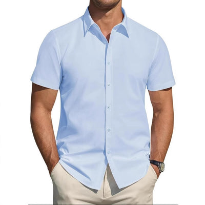 Camisa Elástica Manga Corta para Hombre Talla Grande - Image 4