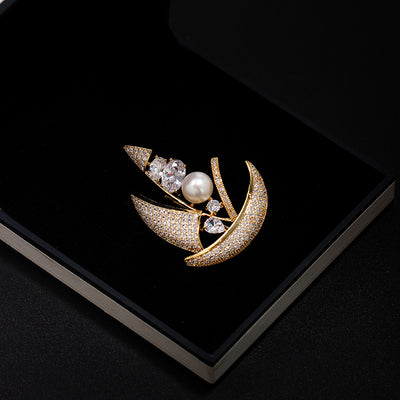 Broche Velero Náutico con Perlas de Concha y Oro Incrustado - Image 11
