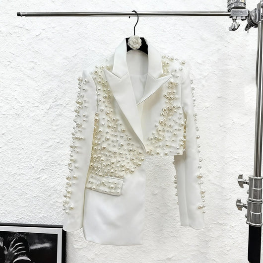 Conjunto Elegante de Blazer y Falda con Detalles Beige Bordados - Image 16