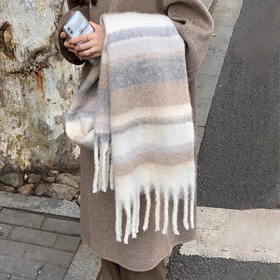 Bufanda Cuadros Mohair a Rayas para Mujer - Image 12