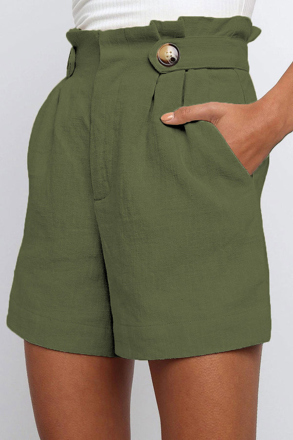 Pantalones Rectos de Cintura Alta con Volantes - Estilo Europeo y Americano
