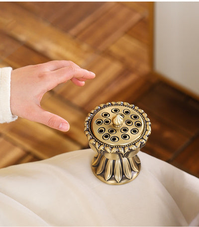 Quemador de Incienso Loto Zen en Cobre Puro para Interiores - Image 11
