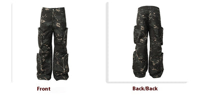 Pantalón Cargo Estilo Militar Amekaji con Múltiples Bolsillos y Corte Recto - Image 12