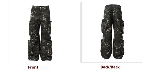 Pantalón Cargo Estilo Militar Amekaji con Múltiples Bolsillos y Corte Recto - Image 12