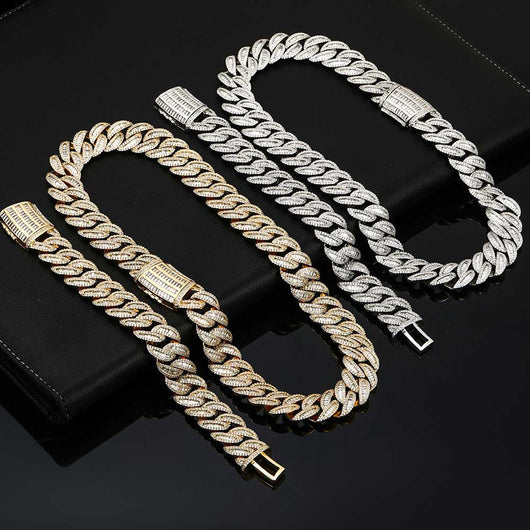 Cadena Cubana Miami 15mm-20mm Chapada en Oro Real con Cierre Tipo Buckle - Image 11