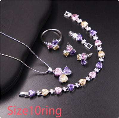 Conjunto de Joyería Trébol de Zirconia para Mujer - Image 21