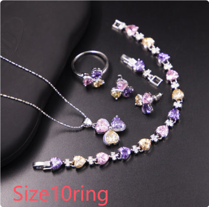Conjunto de Joyería Trébol de Zirconia para Mujer - Image 21