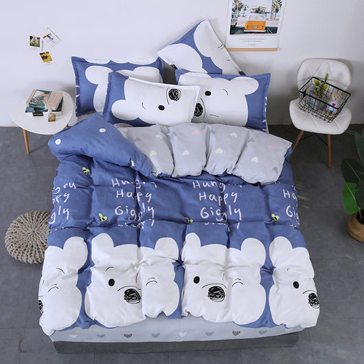 Juego de Cama de Cuatro Piezas Cashmira Vegetal Cepillada con Diseño Cartoon - Image 6