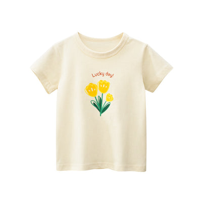 Playera Infantil con Estampado Floral de Manga Corta - Image 6
