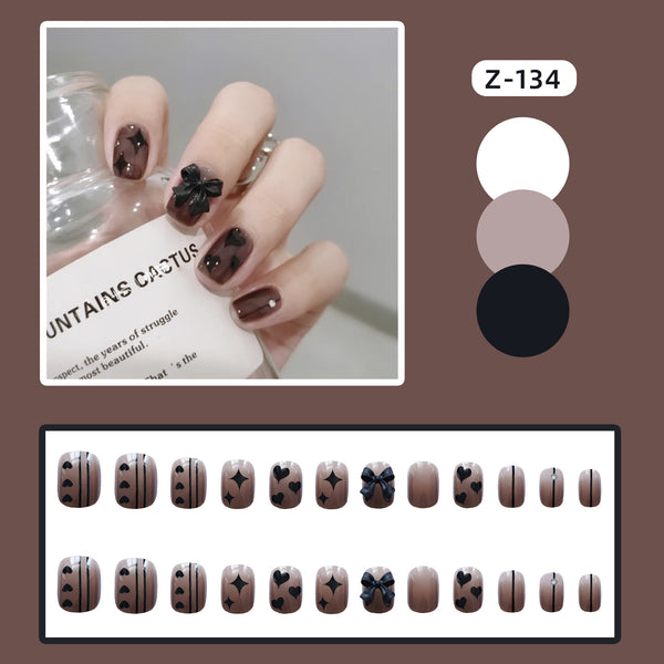 Parches de Uñas Mariposa Negra con Diseño Estelar - Image 3