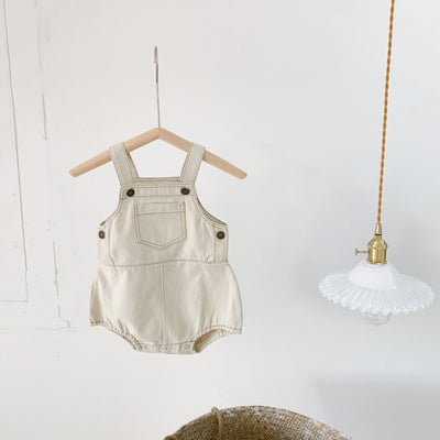 Mono Jumpsuit para Bebé en Denim de Algodón con Detalle Triangular - Image 10