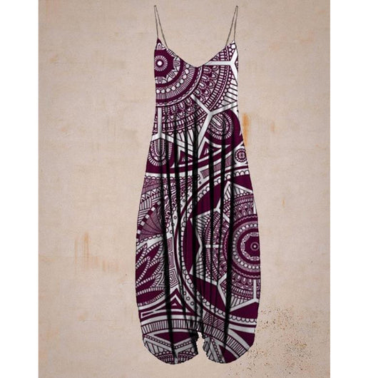 Jumpsuit Holgado con Estampado Étnico y Tirantes para Playa - Talla Plus - Image 18