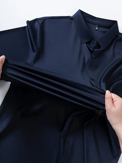 Camisa Elástica sin Costuras para Hombre Talla Grande - Manga Larga Antirruga - Image 9