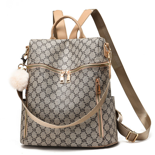 Mochila Casual de Cuero PU con Doble Asa y Estampado Fashion para Mujer - Image 2