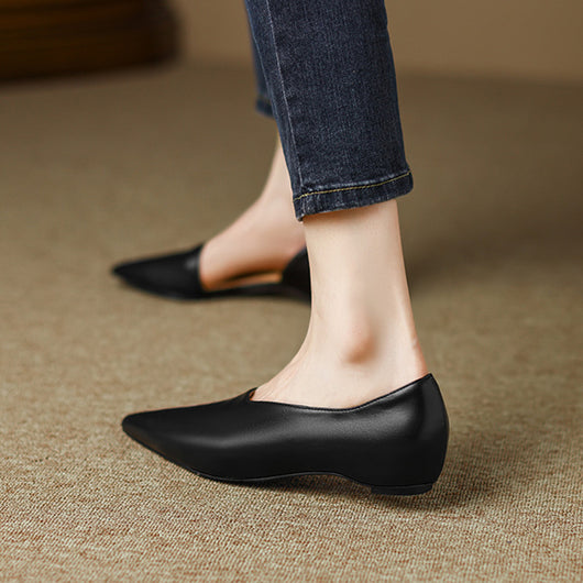 Zapatos de Tacón Bajo Estilo Retro Francés en Cuero Genuino para Mujer - Image 4