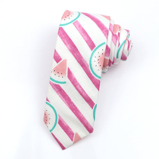 Corbata Angosta Estilo Coreano para Hombre en Algodón
