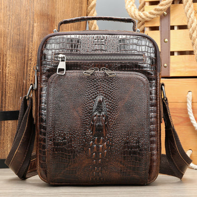 Bolsa Mensajero de Cuero Genuino Vintage Estilo Caballo Loco