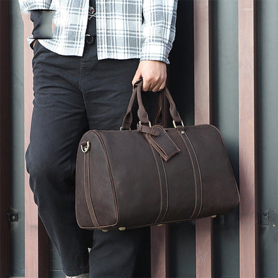 Bolsa de Viaje en Cuero Vintage Desgastado para Hombre - Image 10
