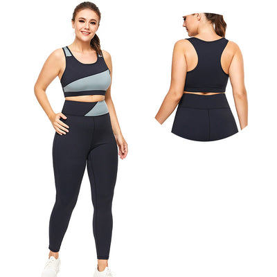 Ropa Deportiva Talla Grande para Mujer - Conjunto Yoga y Fitness con Diseño Combinado - Image 4
