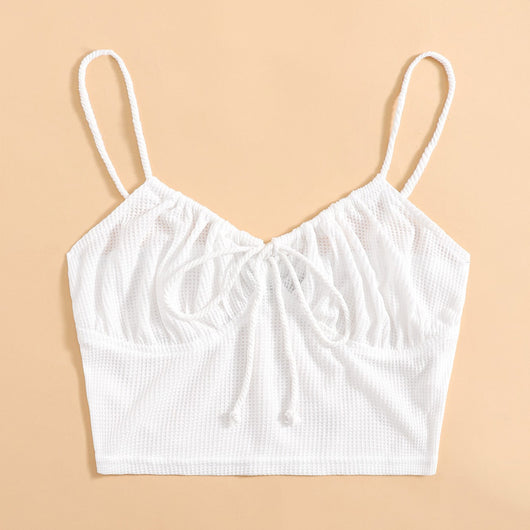 Camisola Sexy con Tirantes Delanteros y Pliegues en el Pecho - Image 4