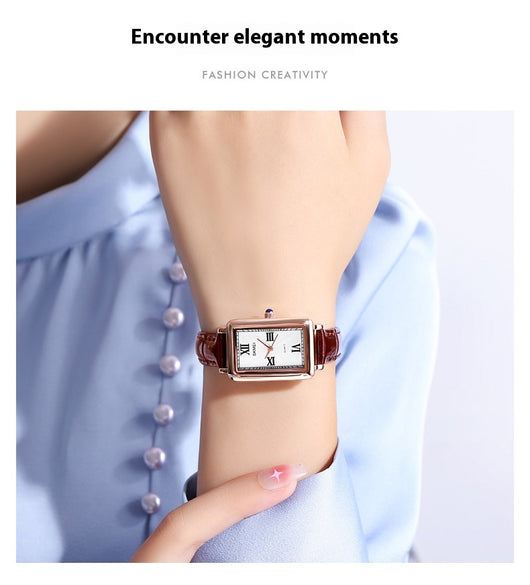 Reloj Retro Rectangular para Mujer - Resistente al Agua, Cuarzo de Precisión - Image 9
