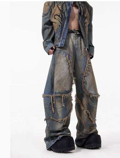 Jeans Desgastados Estilo Americano con Cortes - Image 10