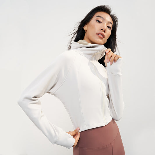 Chamarra Deportiva con Capucha Forrada en Polar para Yoga - Mujer