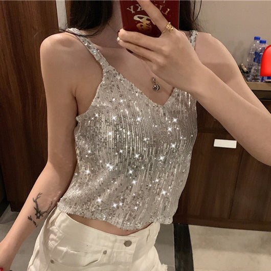 Camiseta Escote V con Detalles Brillantes - Image 5