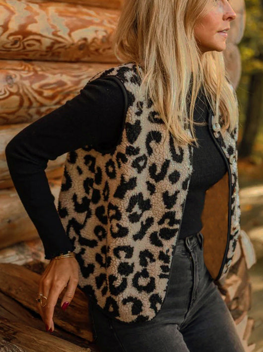Chaleco de Pelo de Leopardo Elegante para Mujer - Image 6