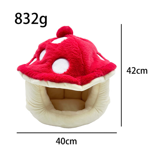 Cama Acogedor para Gatos con Diseño de Hongos Peluche - Image 6
