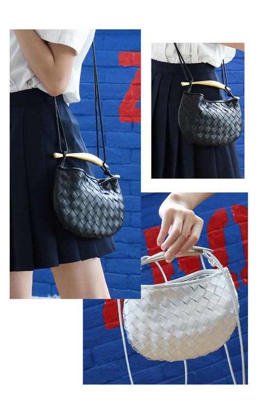 Bolso de Cuero Tejido para Viajes - Bandolera Portátil Estilo Casual - Image 21