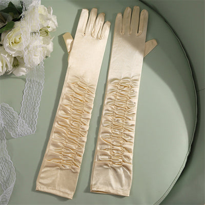 Guantes Largos de Satén para Novia - 50cm Elegancia Extendida - Image 11