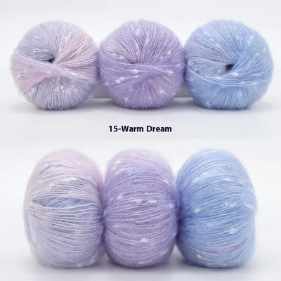 Ovillo de Lana Mohair Arcoíris Suave con Degradado de Copos de Nieve - Image 19
