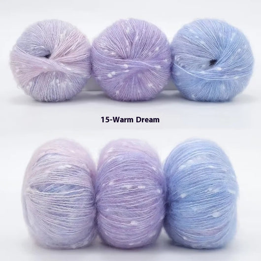 Ovillo de Lana Mohair Arcoíris Suave con Degradado de Copos de Nieve - Image 19
