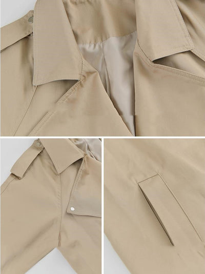 Gabardina Larga Caqui Estilo Británico para Mujer - Elegancia Versátil - Image 3
