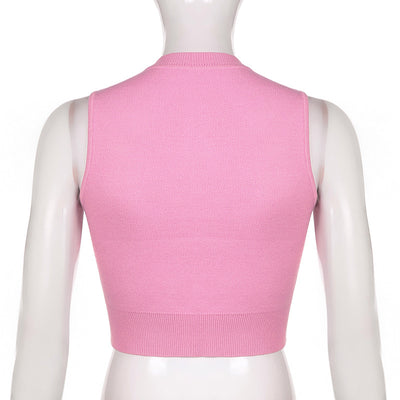 Chaleco de Lana Slim con Cuello Redondo y Detalles en Contraste - Image 14