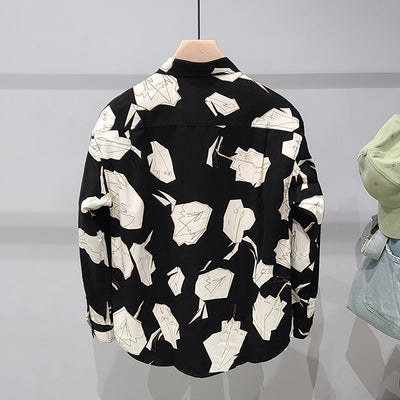 Camisa Estampada de Algodón Manga Larga para Hombre - Image 9