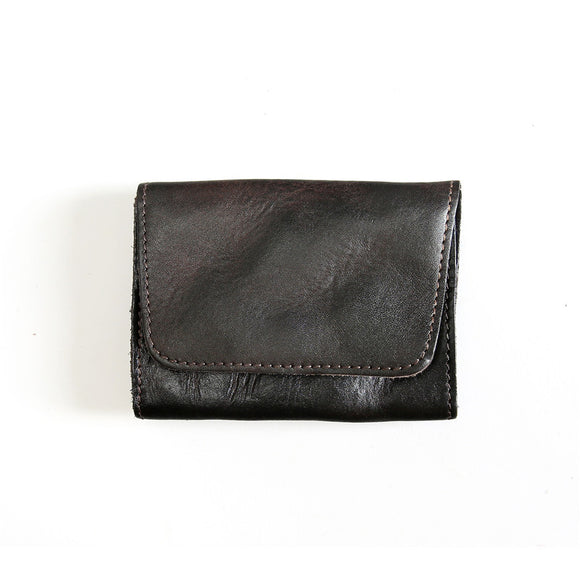 Billetera Corta de Cuero Vacuno Estilo Retro para Hombre